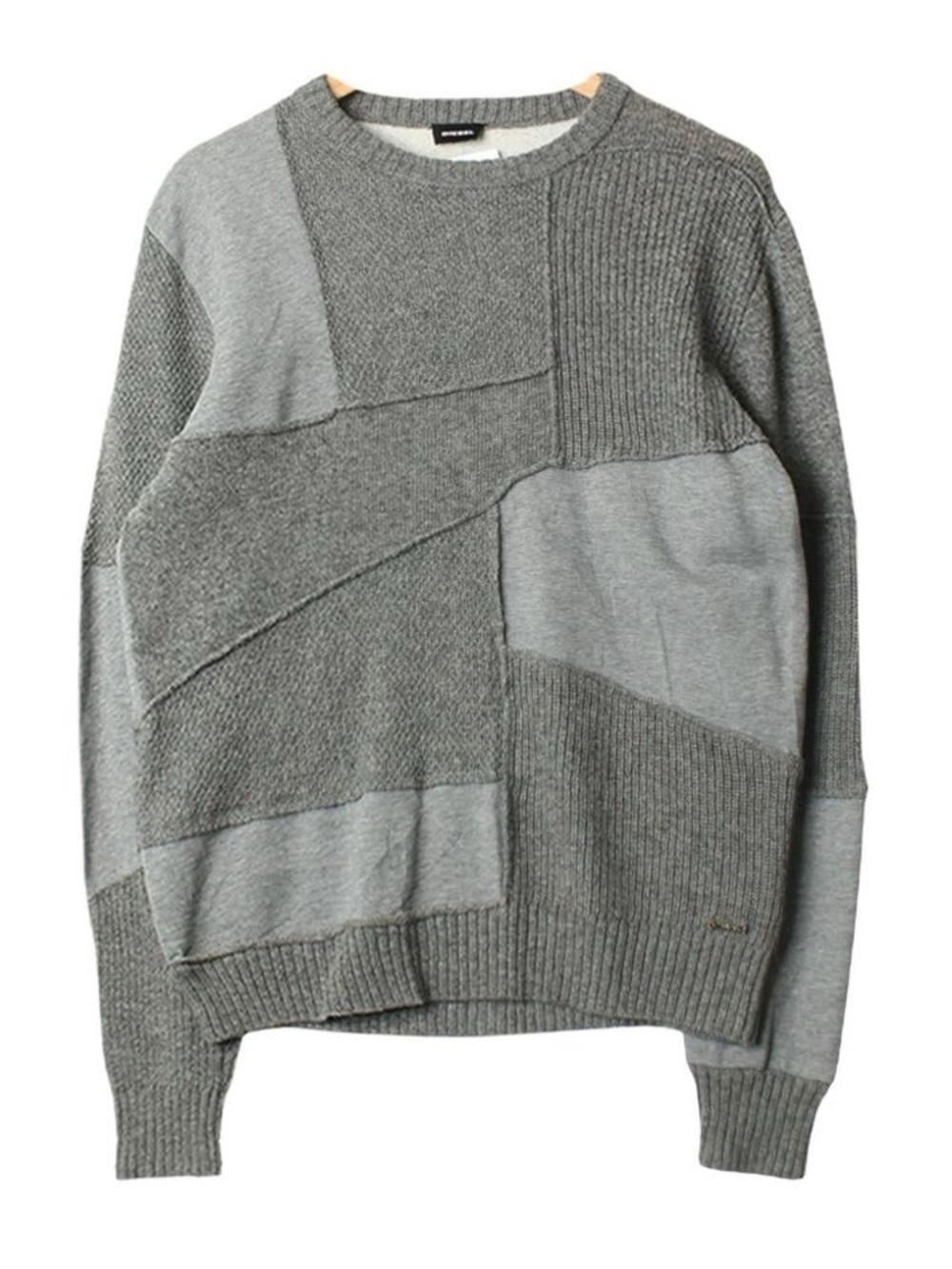 Diesel “K-Imonia” Patchwork Wool Sweater Crew Neck (Todd Snyder, Balmain, Zara)